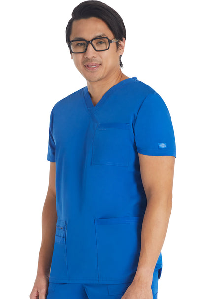 Balance DK672 Men's V-Neck Top Royal Model Image Right Side | Dickies