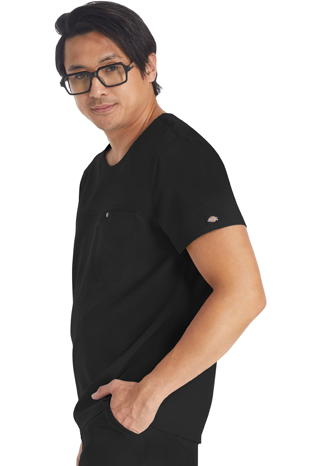 EDS NXT DK676 Men's Round Neck Top Black Model Image Right Side | Dickies