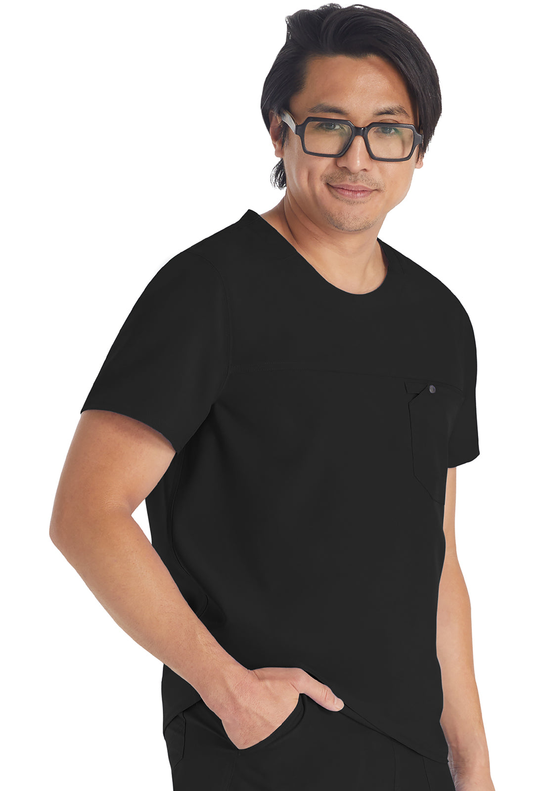 EDS NXT DK676 Men's Round Neck Top Black Model Image Left Side | Dickies