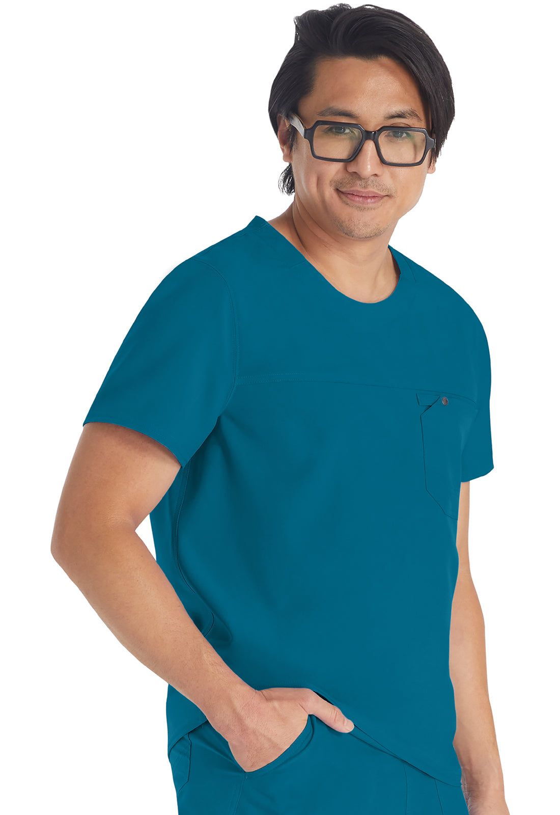 EDS NXT DK676 Men's Round Neck Top Caribbean Blue Model Image Left Side | Dickies