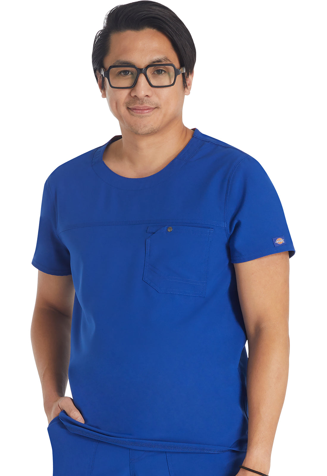 EDS NXT DK676 Men's Round Neck Top Galaxy Blue Model Image Right Side | Dickies