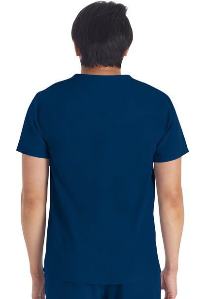 EDS NXT DK676 Men's Round Neck Top Navy Model Image Back | Dickies