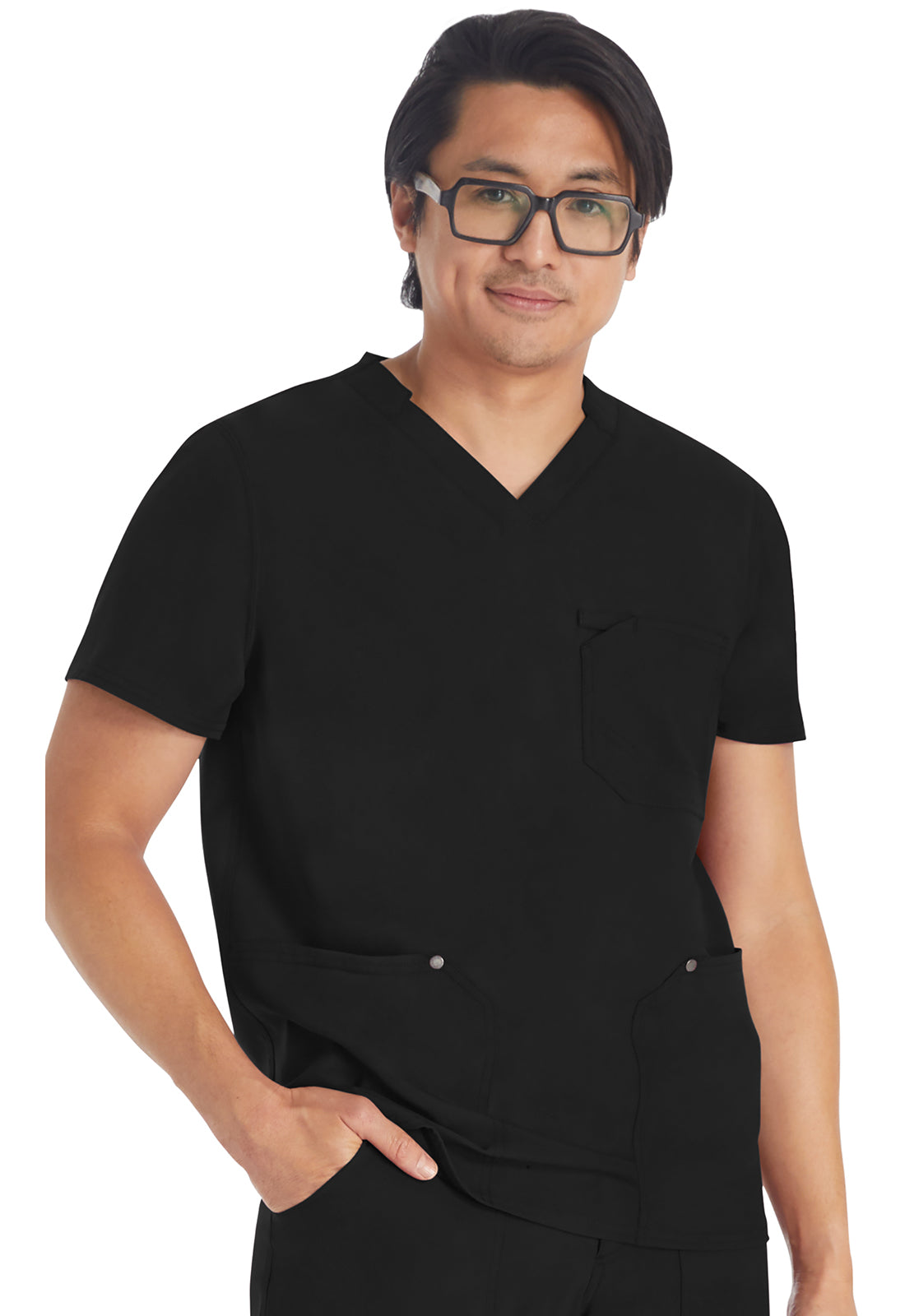 EDS NXT DK677 Men's V-neck Top Black Model Image Front | Dickies