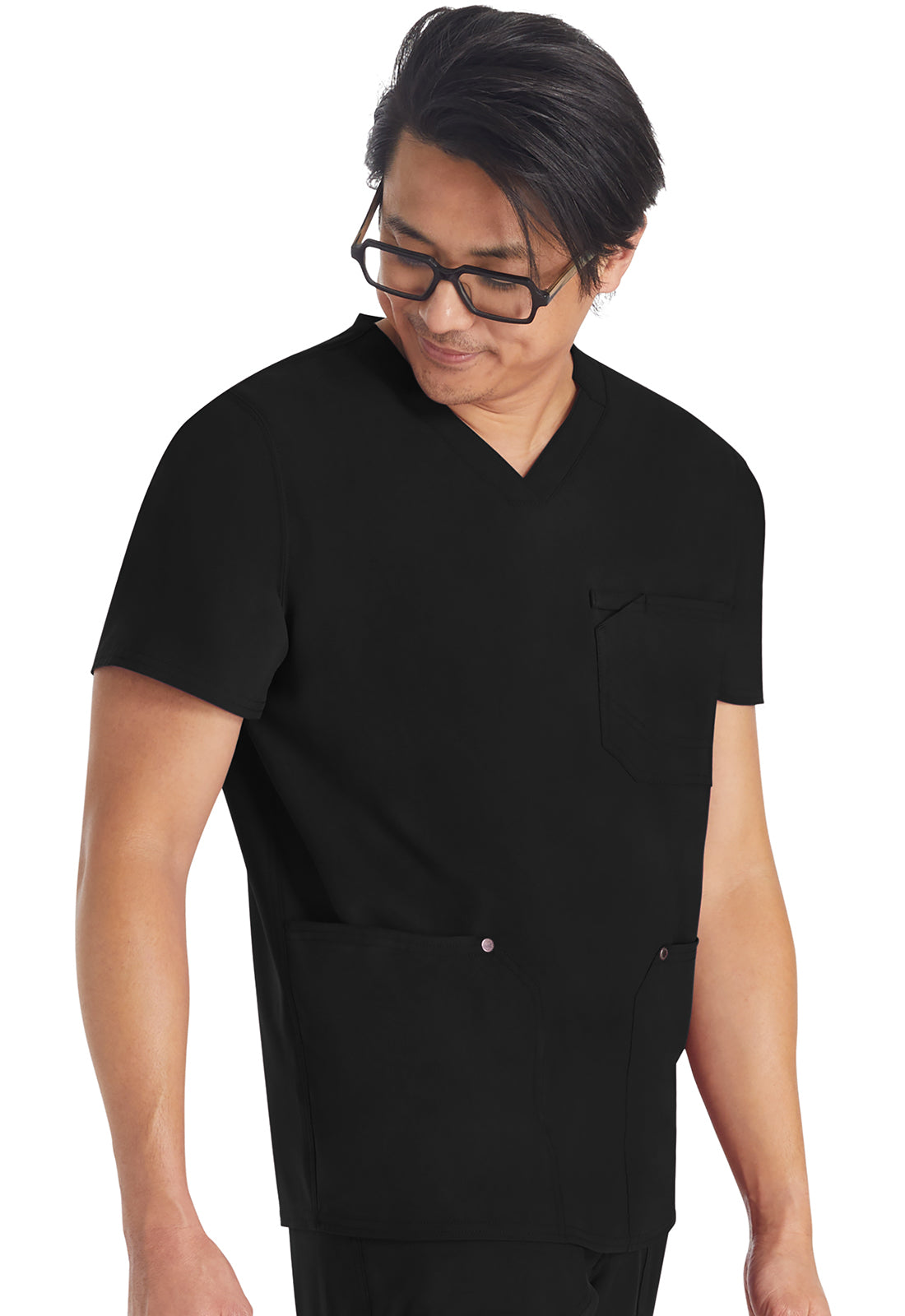 EDS NXT DK677 Men's V-neck Top Black Model Image Left Side | Dickies