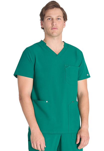 EDS NXT DK677 Men's V-neck Top Hunter Green Model Image Left Side | Dickies