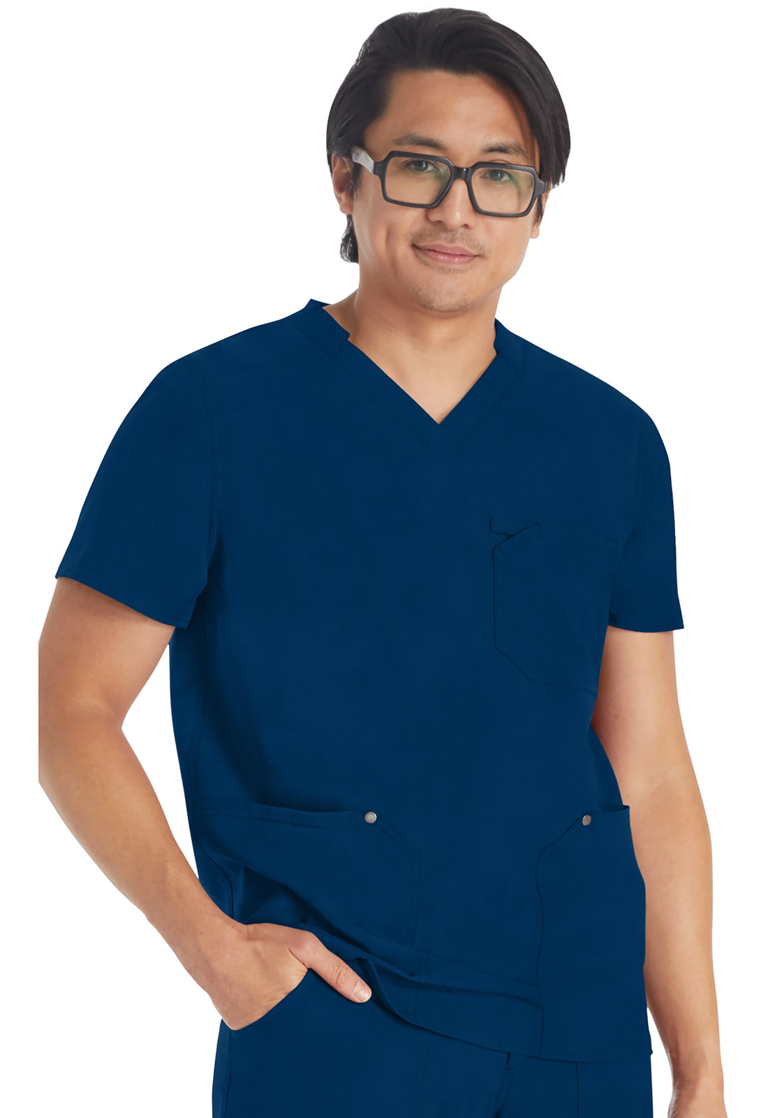 EDS NXT DK677 Men's V-neck Top Navy Model Image Front | Dickies