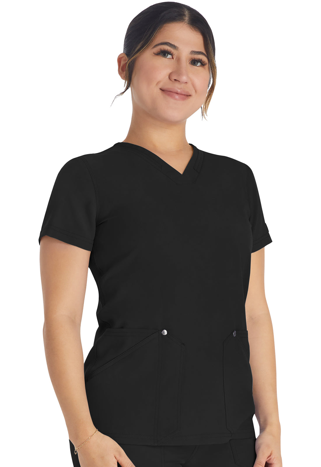 EDS NXT DK678 V-Neck Top Black Model Image Front | Dickies