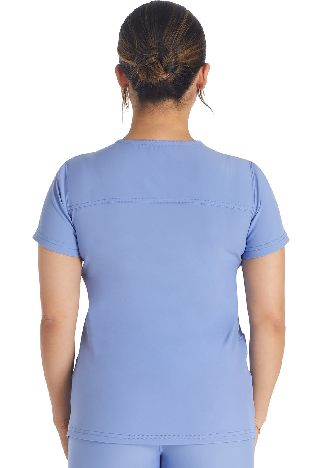 EDS NXT DK678 V-Neck Top Ciel Model Image Back | Dickies