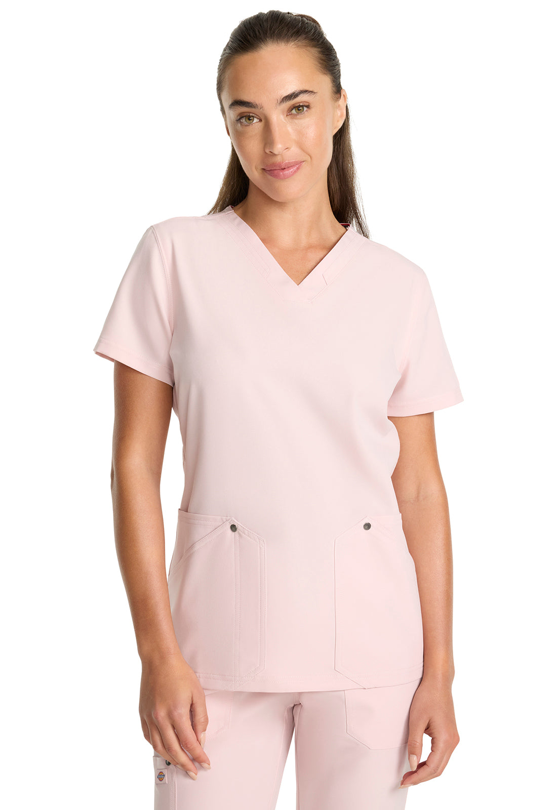 EDS NXT DK678 V-Neck Top Canyon Rose Model Image Front | Dickies