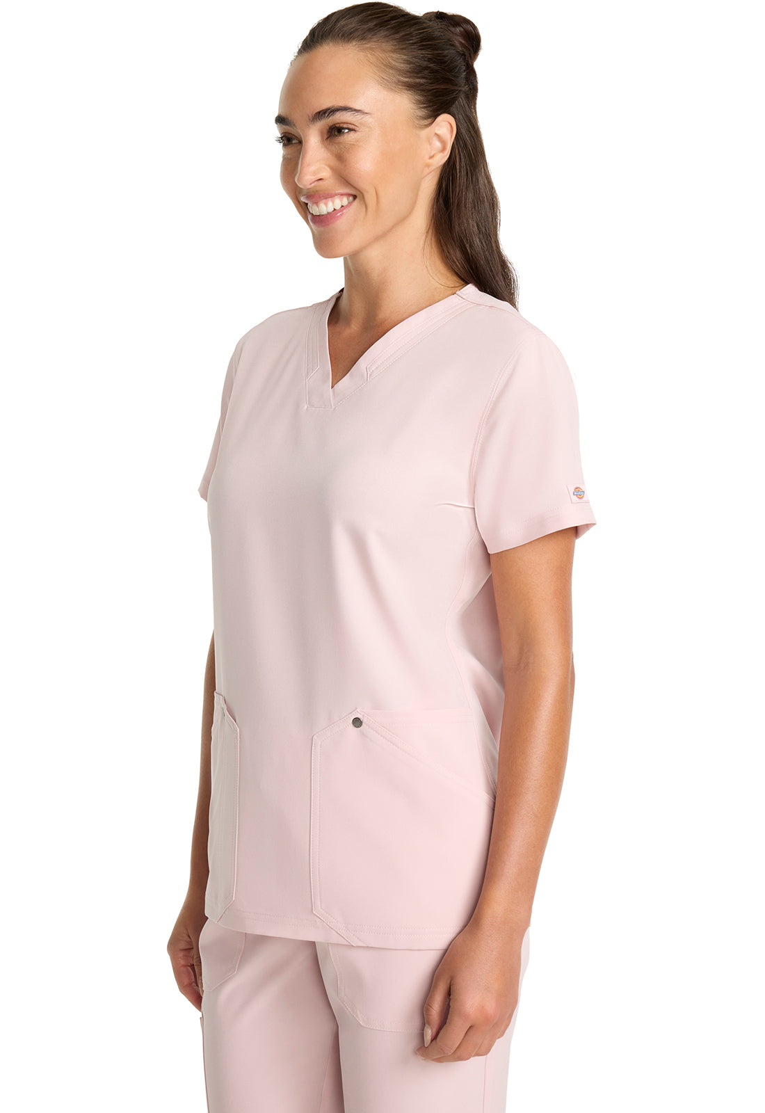 EDS NXT DK678 V-Neck Top Canyon Rose Model Image Right Side | Dickies