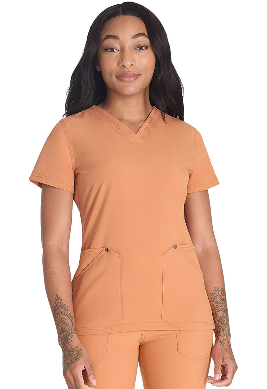 EDS NXT DK678 V-Neck Top Ginger Glow Model Image Front | Dickies