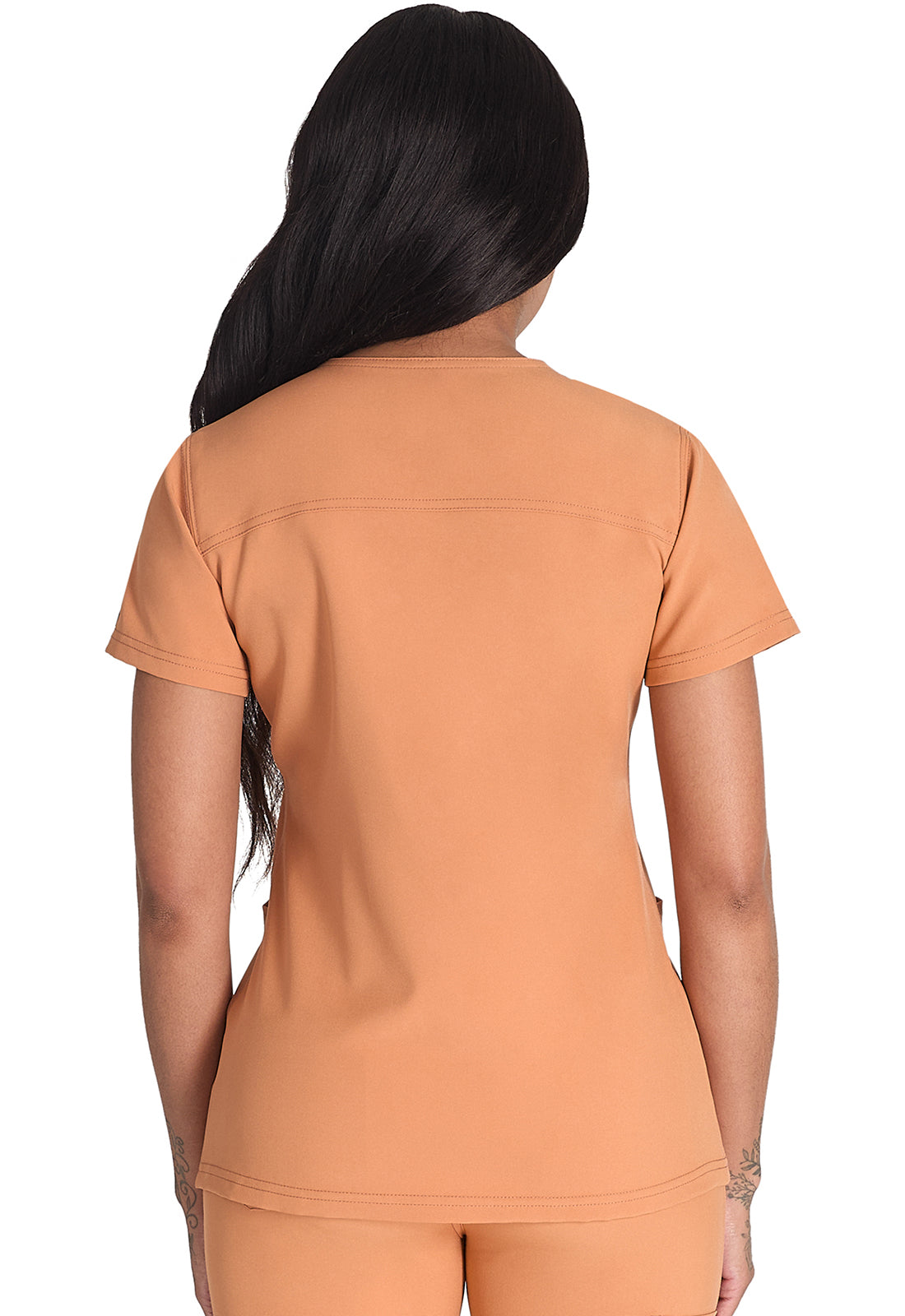 EDS NXT DK678 V-Neck Top Ginger Glow Model Image Back | Dickies