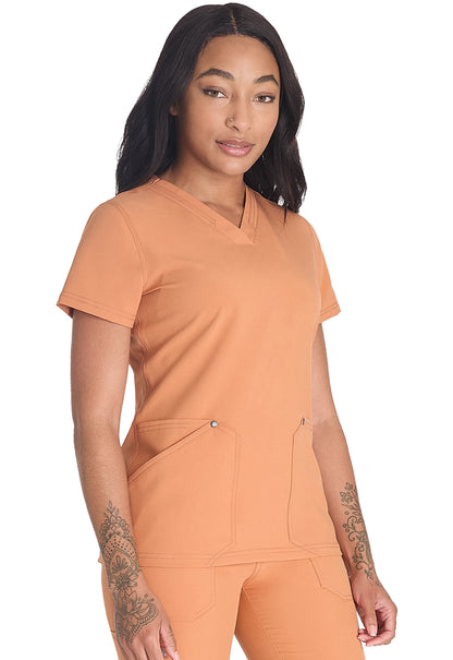 EDS NXT DK678 V-Neck Top Ginger Glow Model Image Left Side | Dickies