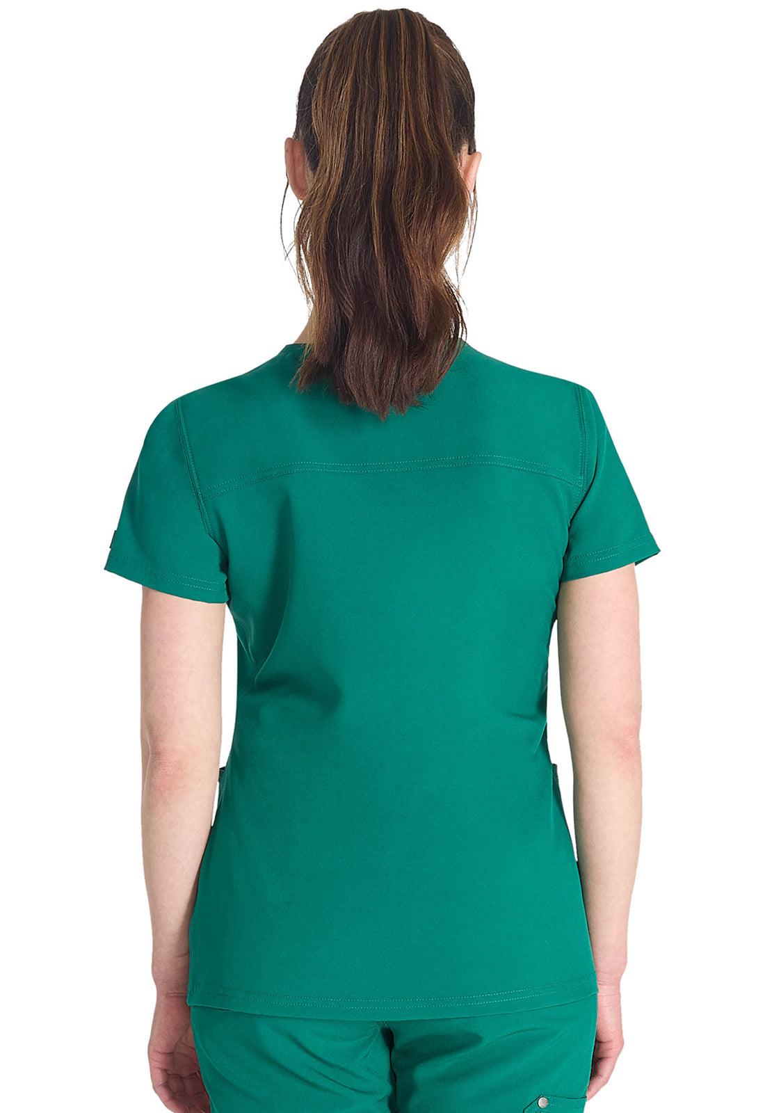 EDS NXT DK678 V-Neck Top Hunter Green Model Image Back | Dickies