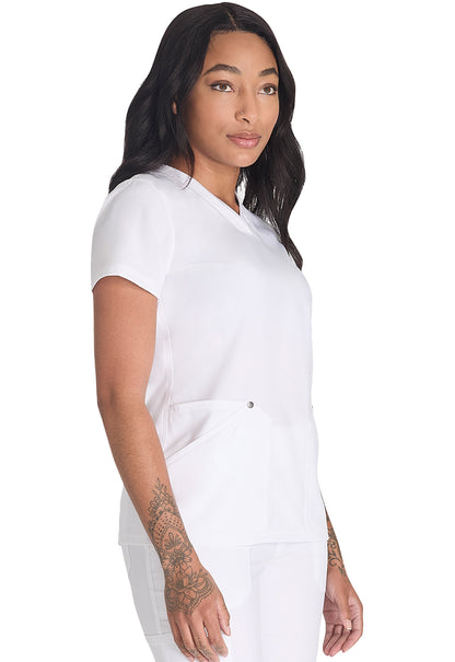 EDS NXT DK678 V-Neck Top White Model Image Left Side | Dickies