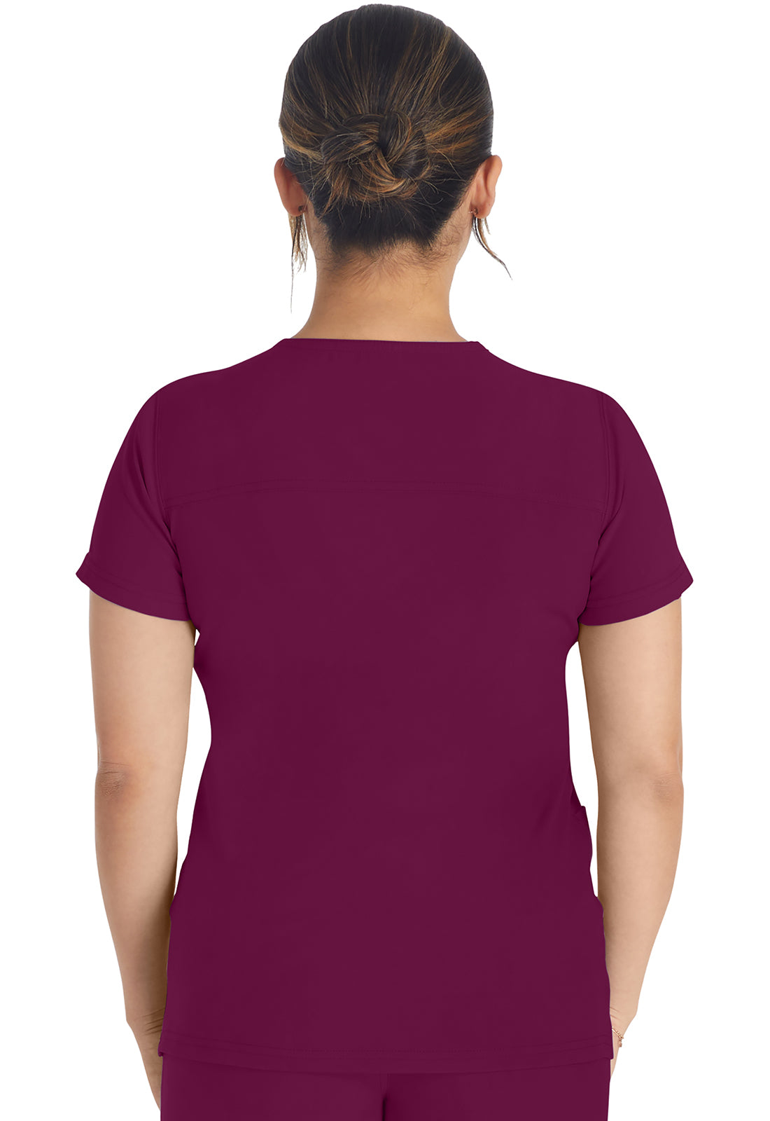 EDS NXT DK678 V-Neck Top Wine Model Image Back | Dickies