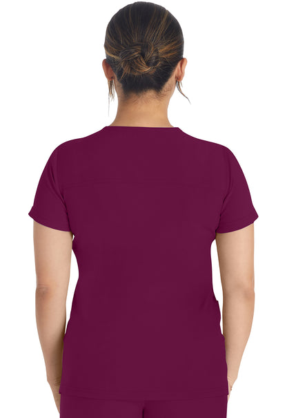 EDS NXT DK678 V-Neck Top Wine Model Image Back | Dickies