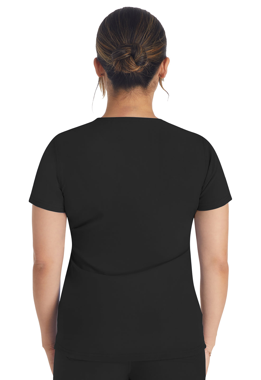 EDS NXT DK681 Round Neck Henley Top Black Model Image Back | Dickies