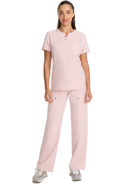 EDS NXT DK681 Round Neck Henley Top Canyon Rose