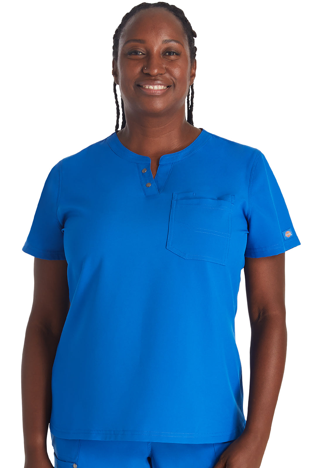 EDS NXT DK681 Round Neck Henley Top Royal Model Image Front | Dickies