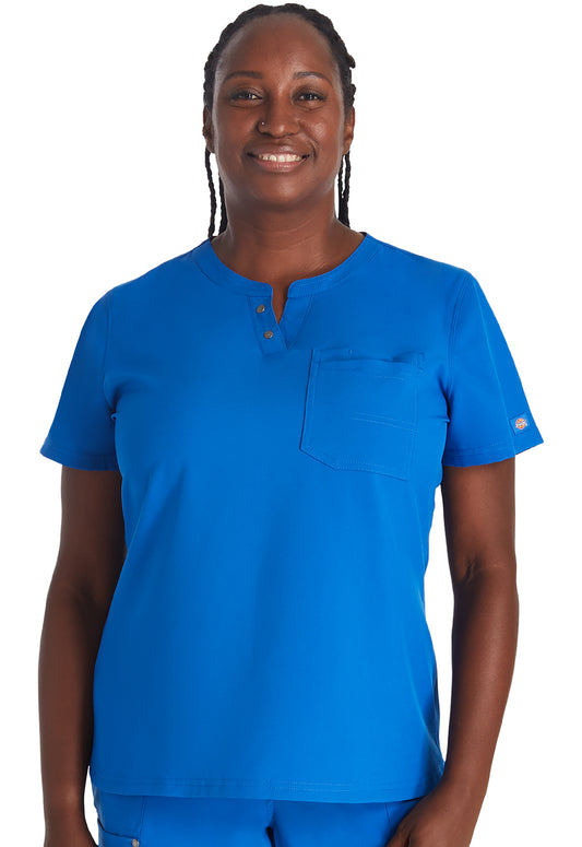 EDS NXT DK681 Round Neck Henley Top Royal Model Image Front | Dickies