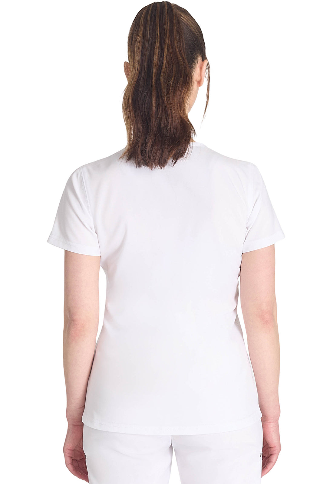 EDS NXT DK681 Round Neck Henley Top White Model Image Back | Dickies