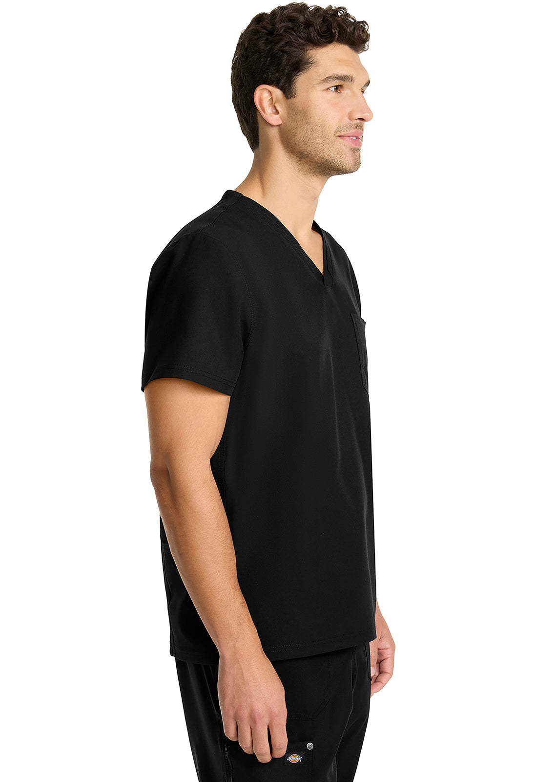 EDS NXT DK693 Men's Tuck-in V-neck Top Black Model Image Left Side | Dickies