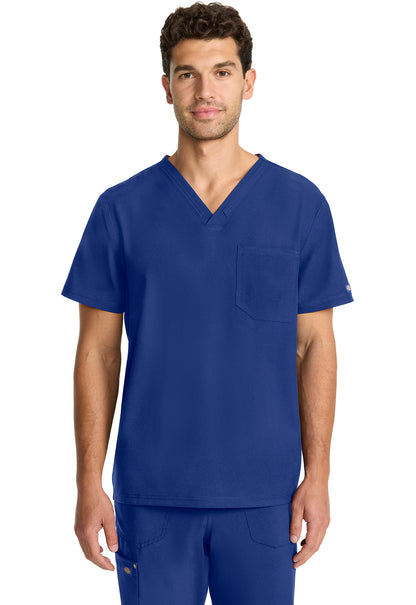 EDS NXT DK693 Men's Tuck-in V-neck Top Galaxy Blue Model Image Front | Dickies