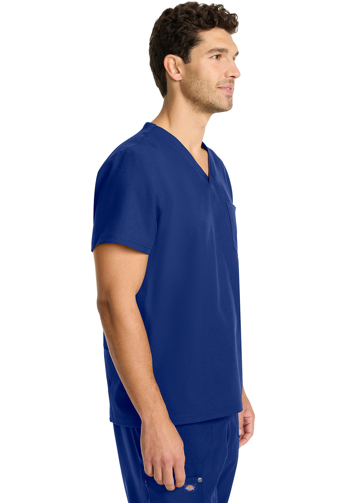 EDS NXT DK693 Men's Tuck-in V-neck Top Galaxy Blue Model Image Left Side | Dickies