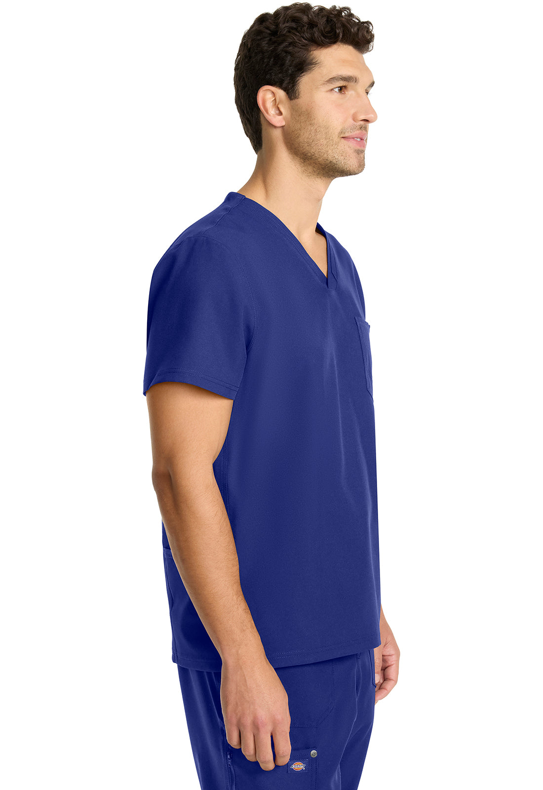 EDS NXT DK693 Men's Tuck-in V-neck Top Navy Model Image Left Side | Dickies