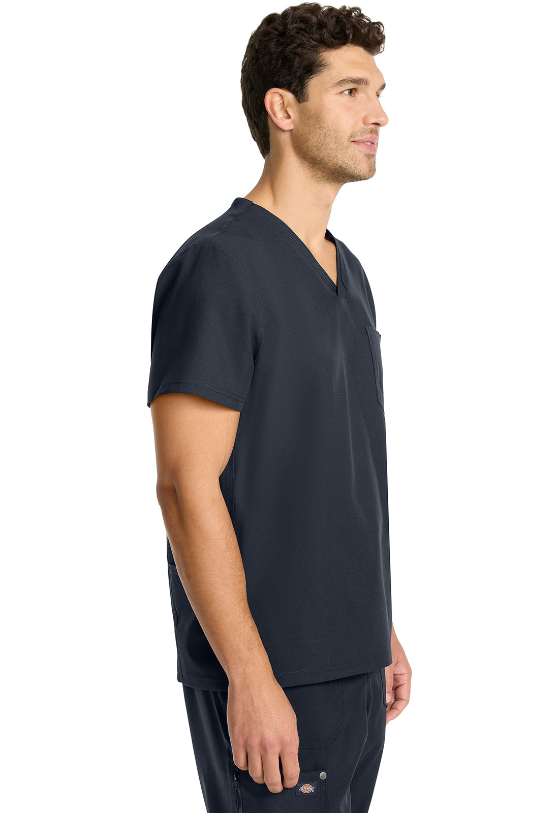 EDS NXT DK693 Men's Tuck-in V-neck Top Pewter Model Image Left Side | Dickies