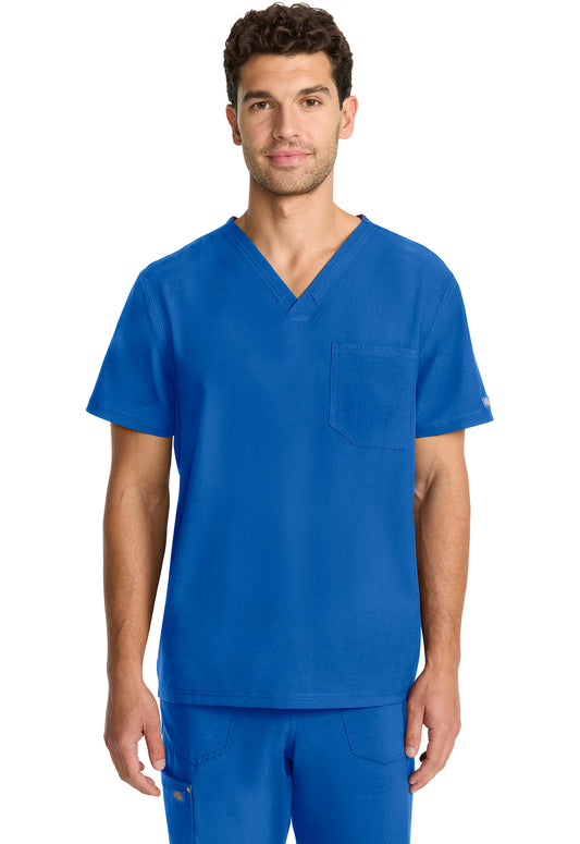 EDS NXT DK693 Men's Tuck-in V-neck Top Royal Model Image Front | Dickies