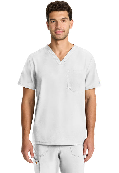 EDS NXT DK693 Men's Tuck-in V-neck Top White Model Image Front | Dickies