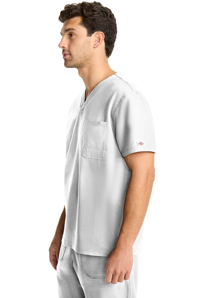 EDS NXT DK693 Men's Tuck-in V-neck Top White Model Image Right Side | Dickies