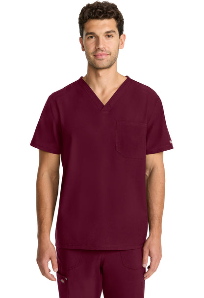 EDS NXT DK693 Men's Tuck-in V-neck Top Wine Model Image Front | Dickies