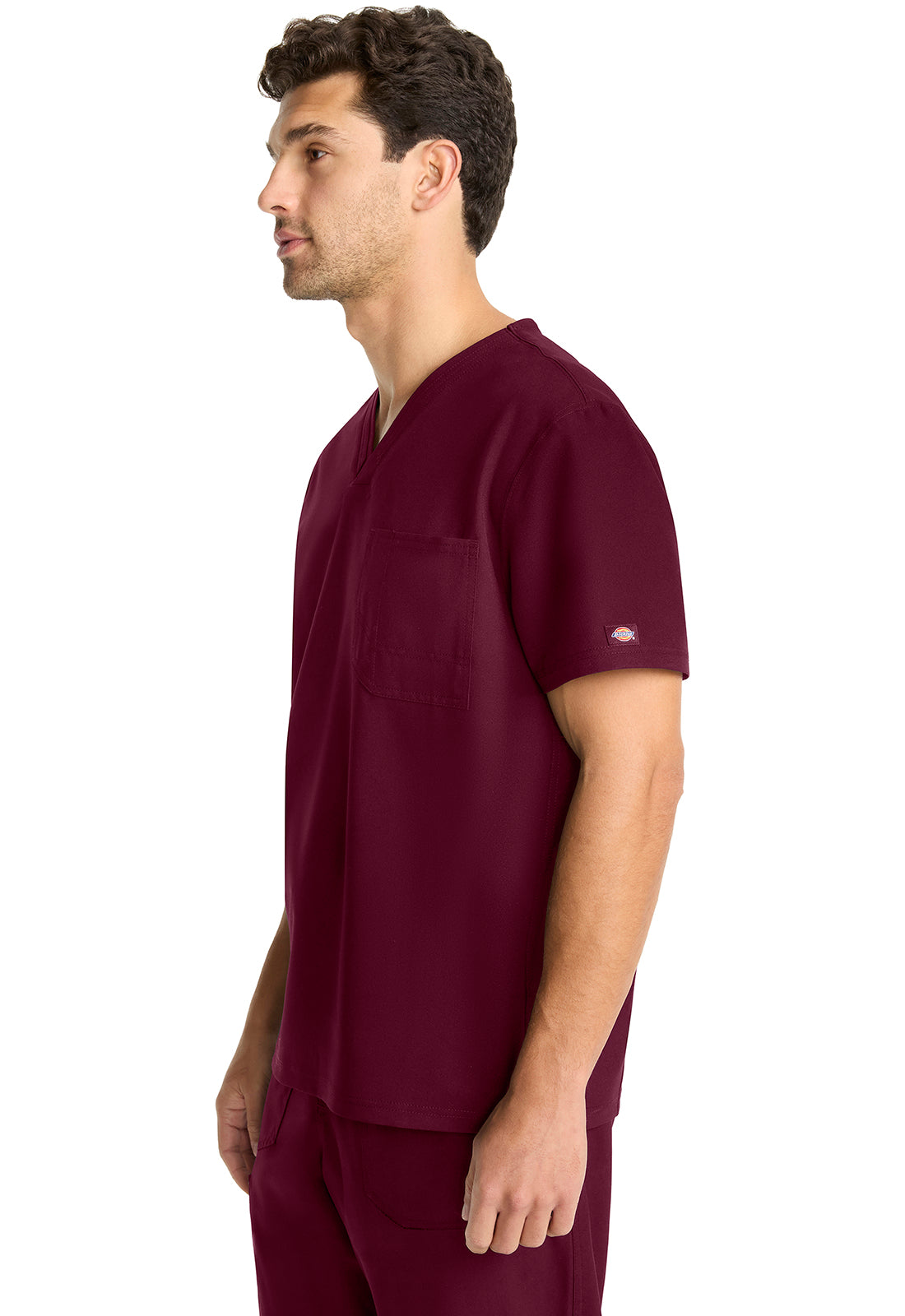 EDS NXT DK693 Men's Tuck-in V-neck Top Wine Model Image Right Side | Dickies