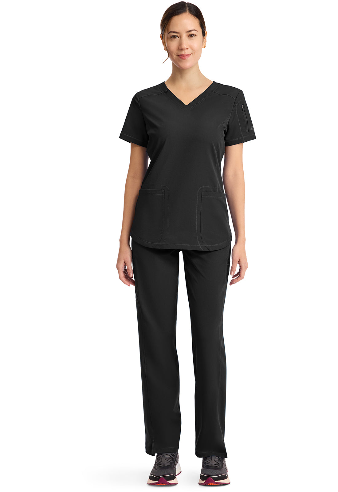 Dynamix DK730 Women's V-Neck Scrub Top Black