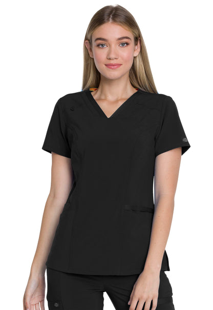 EDS Essentials DK735 V-Neck Top Black Model Image Front | Dickies