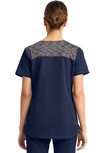 Dynamix DK740 Women's V-Neck Scrub Top Navy
