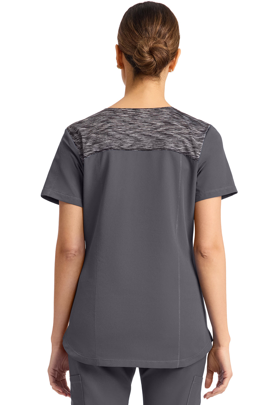 Dynamix DK740 Women's V-Neck Scrub Top Pewter
