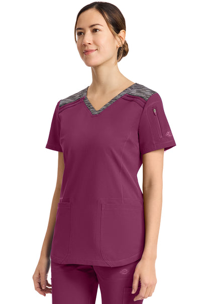 Dynamix DK740 Women's V-Neck Scrub Top Wine
