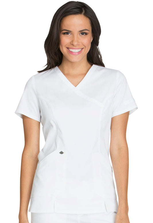 Essence DK804 Mock Wrap Top White Model Image Front | Dickies