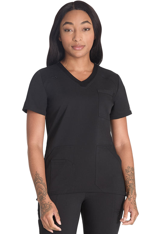 Balance DK834 V-Neck Top Black Model Image Front | Dickies