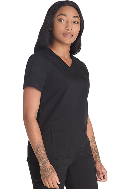 Balance DK834 V-Neck Top Black Model Image Left Side | Dickies