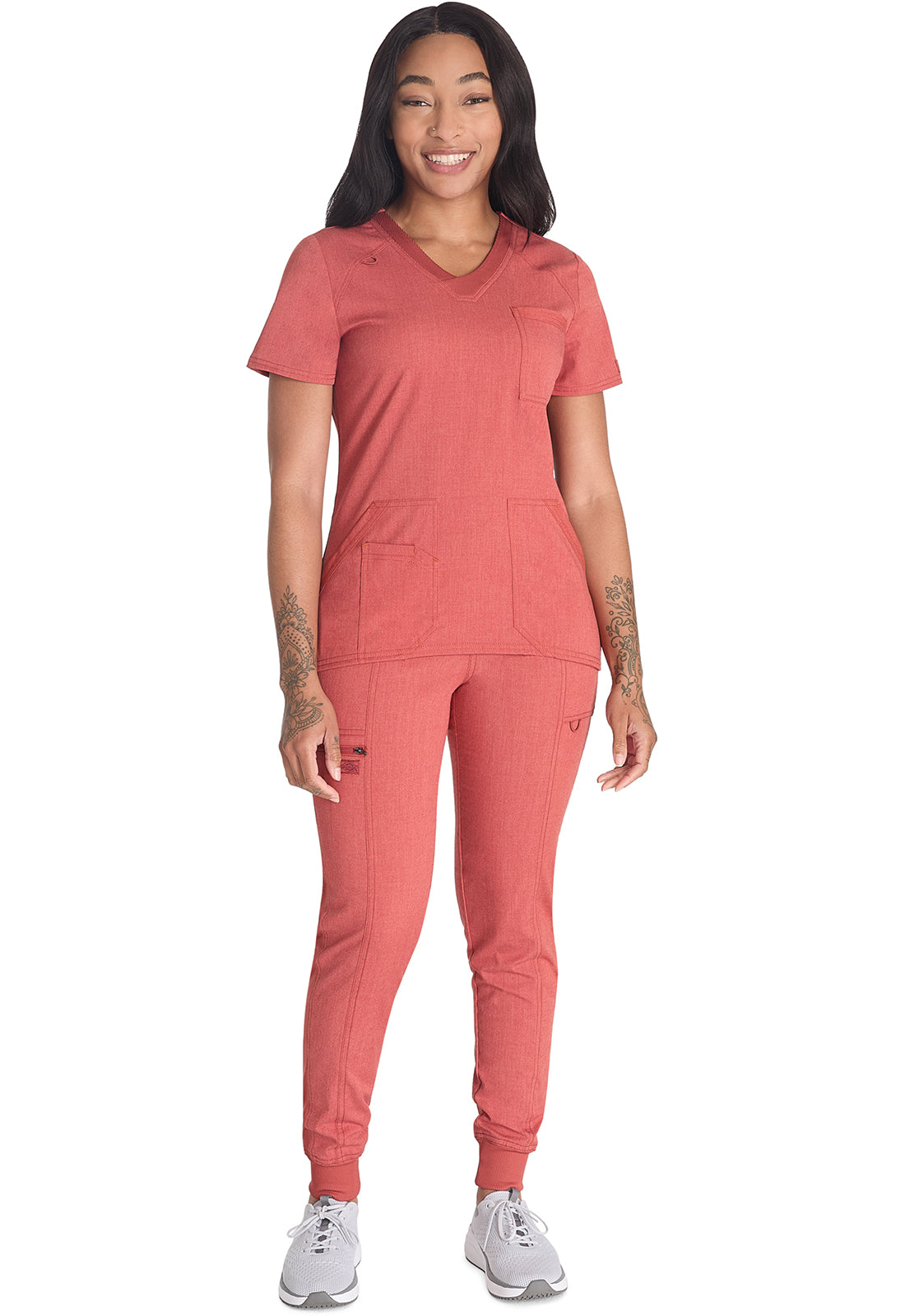 Balance DK834 V-Neck Top Heather Clay