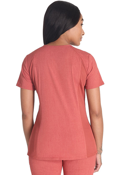 Balance DK834 V-Neck Top Heather Clay Model Image Back | Dickies