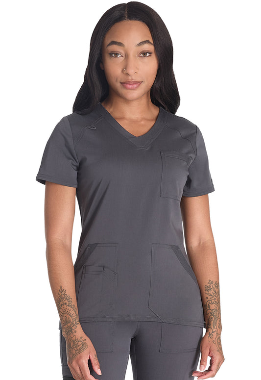 Balance DK834 V-Neck Top Pewter Model Image Front | Dickies