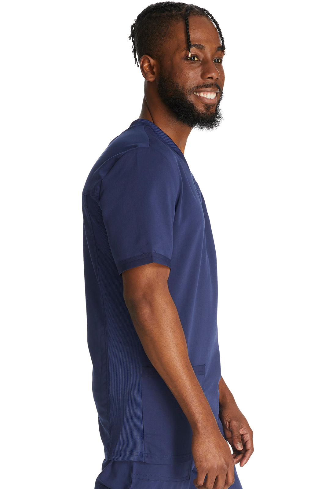 Balance DK845 Men's V-Neck Top Navy Model Image Left Side | Dickies