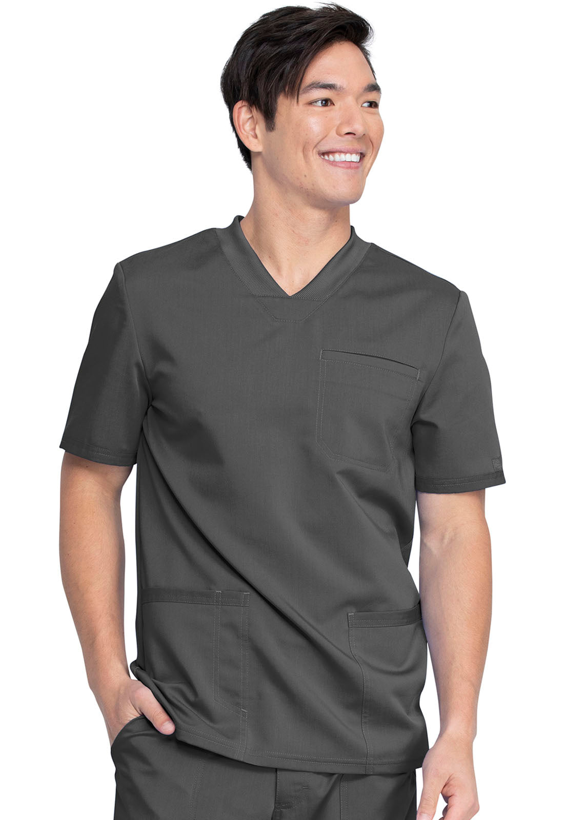 Balance DK845 Men's V-Neck Top Pewter Model Image Front | Dickies