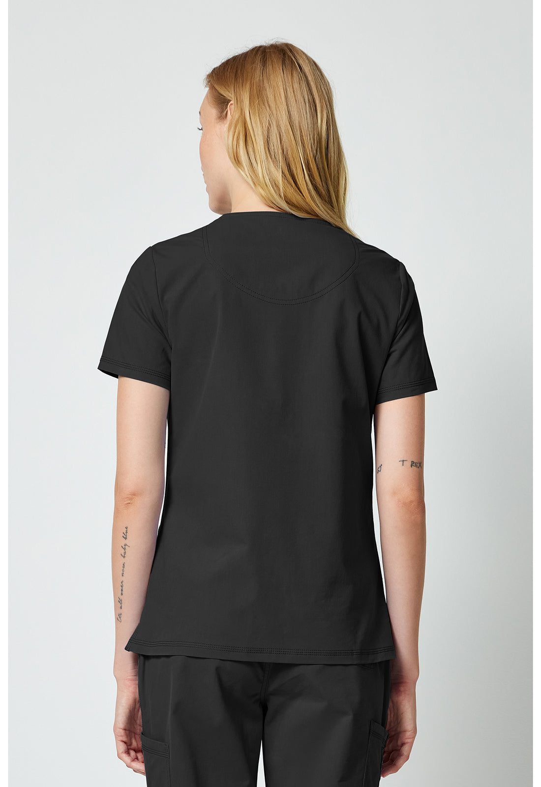 Forge DK856 Women's V-neck Scrub Top Black